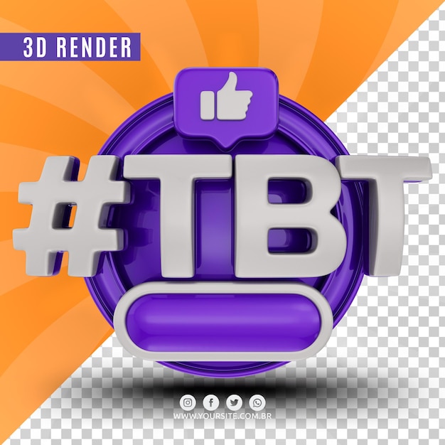 Hashtag tbt 3d logo for companies