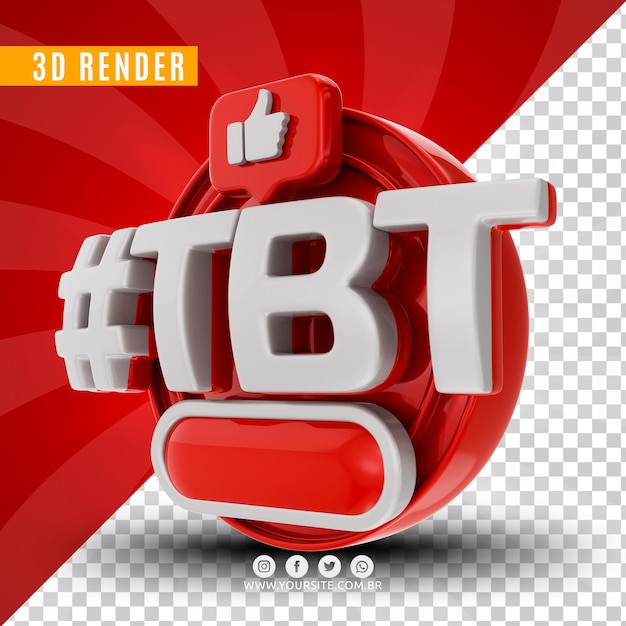 PSD hashtag tbt logo 3d per le aziende