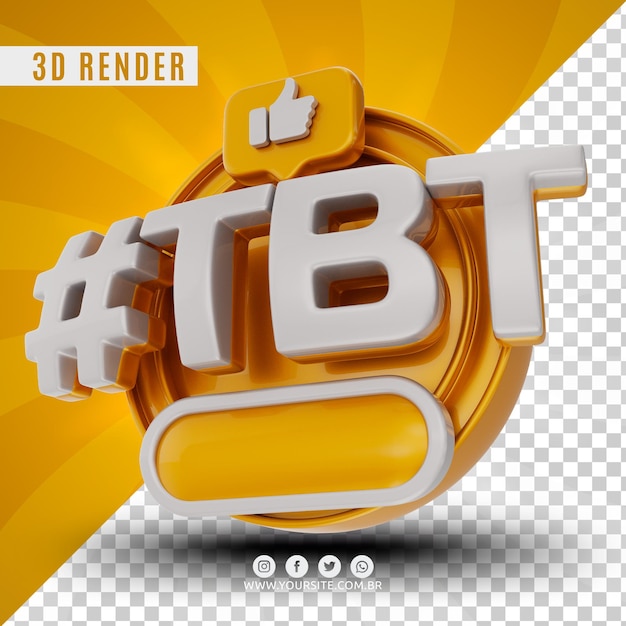 PSD hashtag tbt logo 3d per le aziende