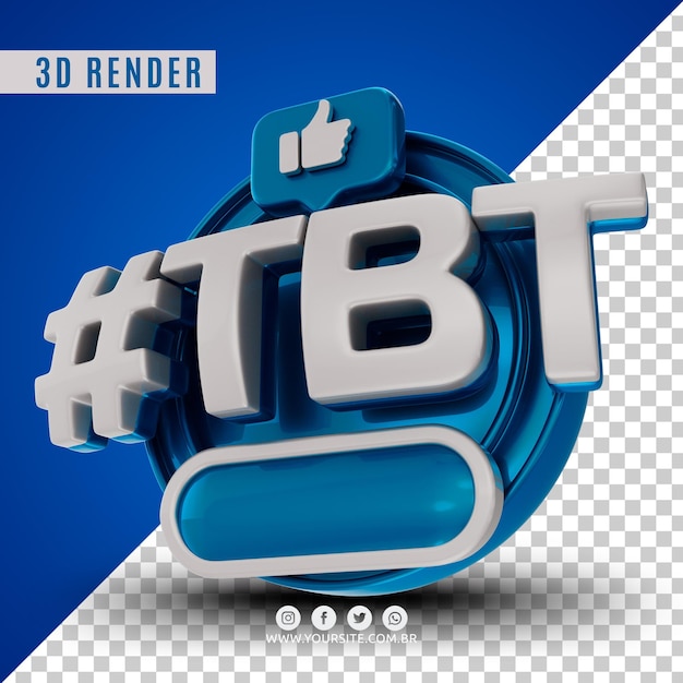 Hashtag tbt 3d-logo voor bedrijven