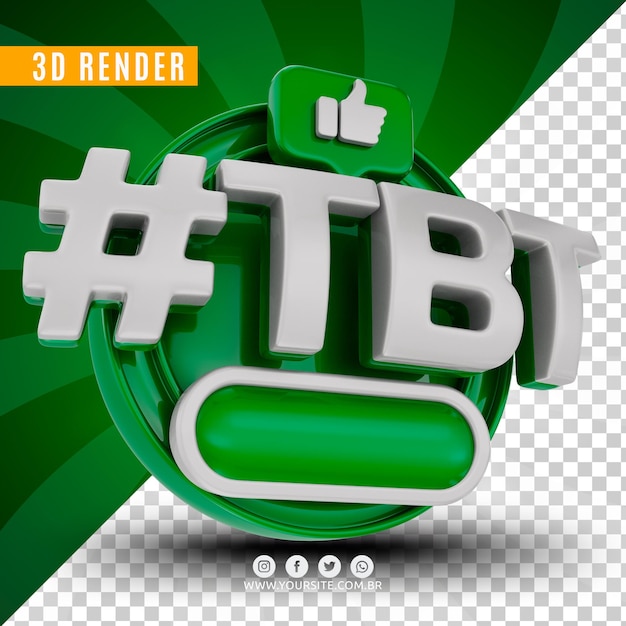 Hashtag tbt 3d-logo voor bedrijven