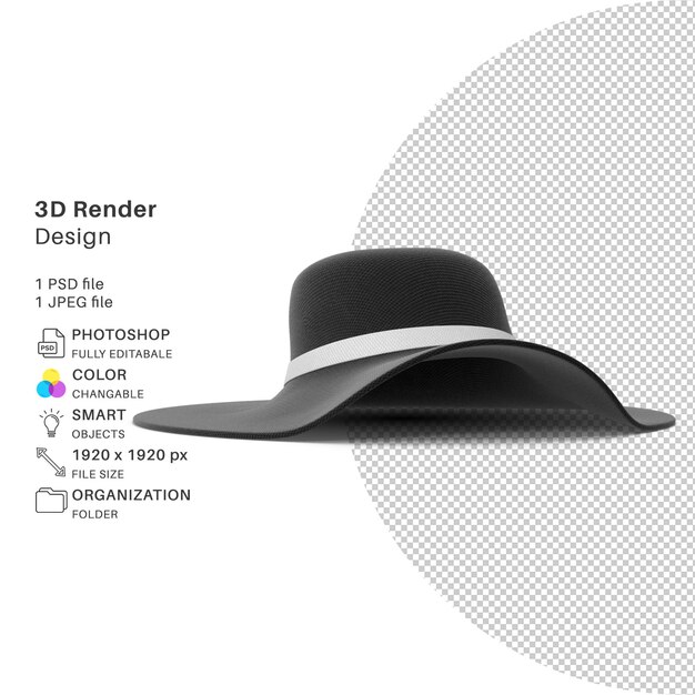 Cappello di modellazione 3d psd file cappello realistico