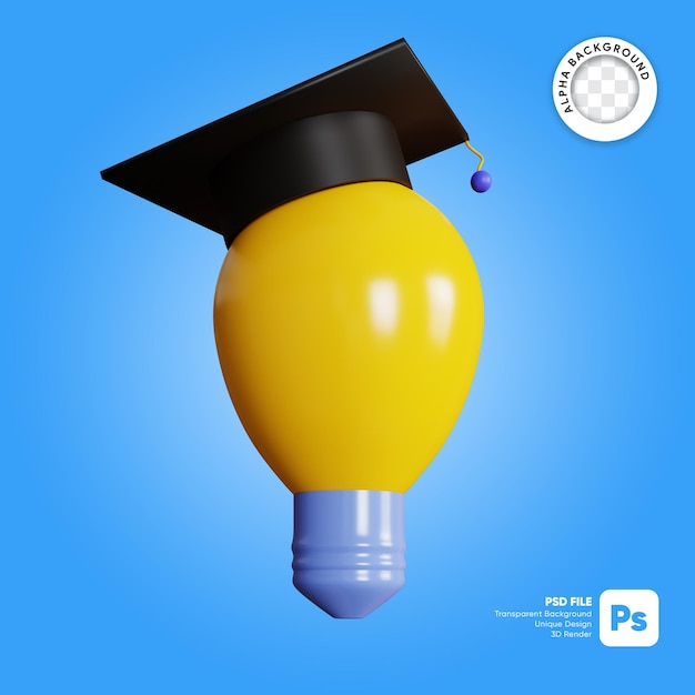 Hat bulb 3d illustration element