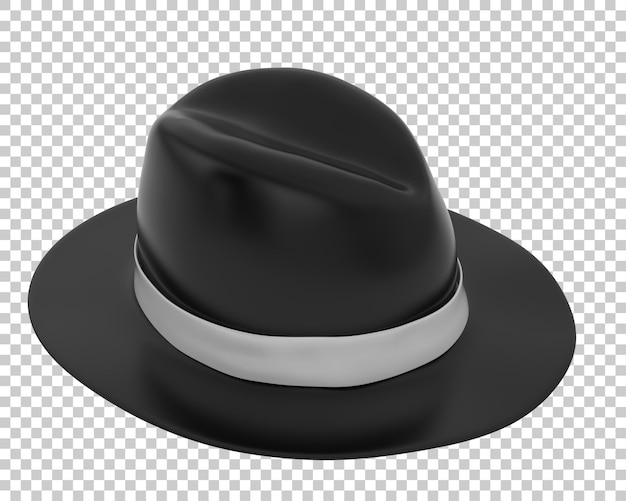 Hat on transparent background 3d rendering illustration