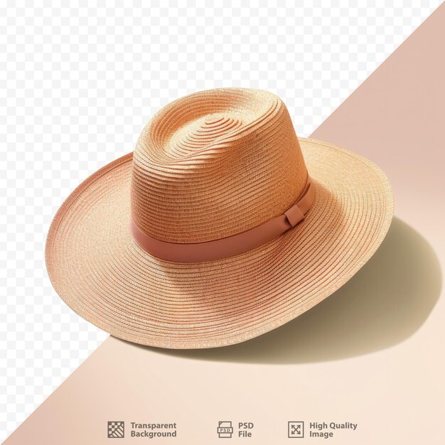 PSD a hat with a straw hat on it and a picture of a straw hat.