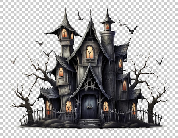 Haunted house isolated on transparent background