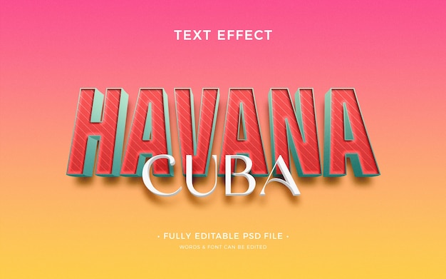 PSD havana text effect