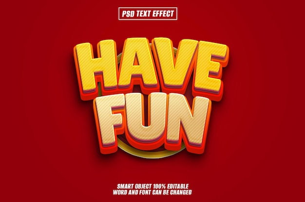have fun text effect font editable typography 3d text
