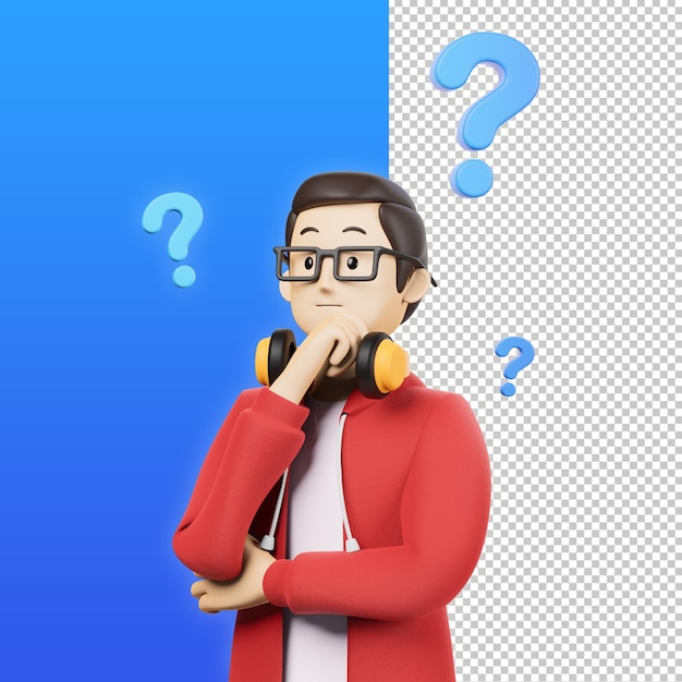 have no idea 3d character illustration