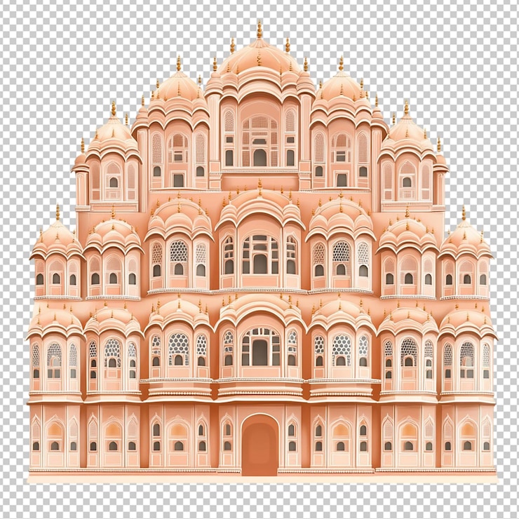 PSD hawa mahal isolated transparent background