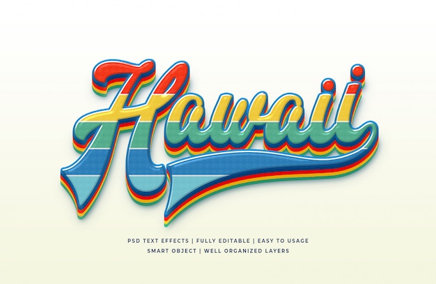 Hawaii 3d Text Style Effect