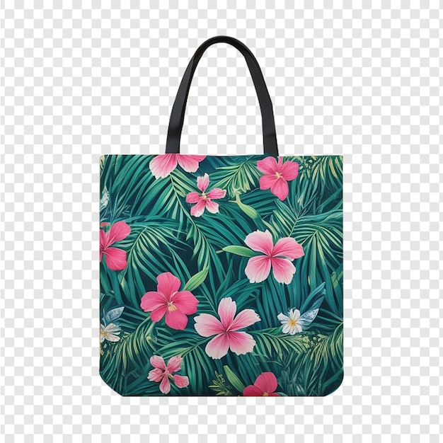 Hawaii flower design for tote bag full top view