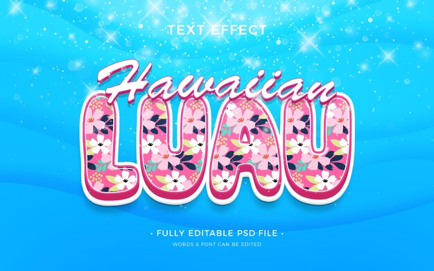 Hawaii laat teksteffect achter