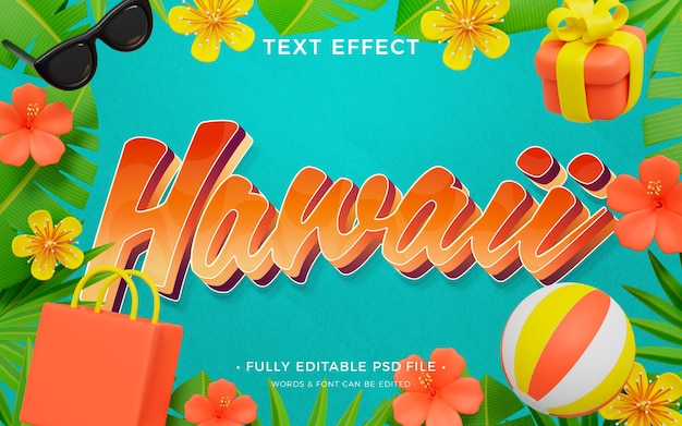 Hawaii laat teksteffect achter