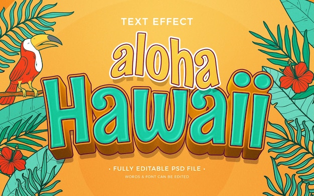 Hawaii leaves text effect