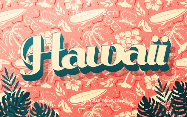 PSD hawaii leaves text effect