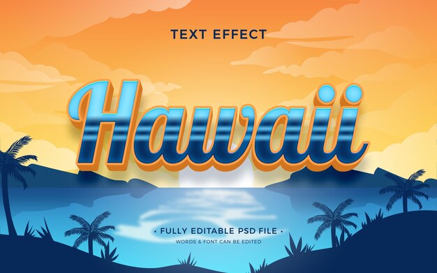 PSD hawaii  text effect