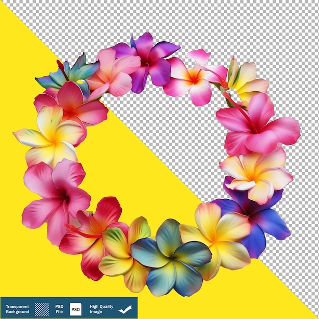 PSD collana di fiori hawaiani isolata su sfondo bianco trasparente png psd