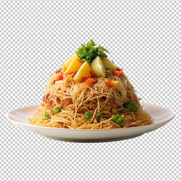 Hawaiian haystack on transparent background