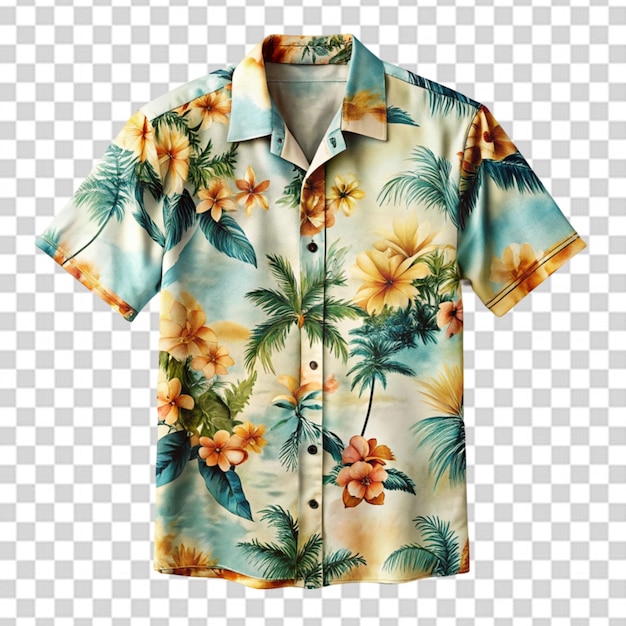 PSD camicia hawaiana isolata su uno sfondo trasparente