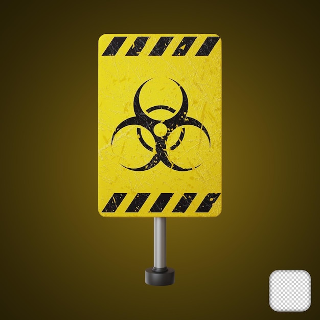 PSD hazard safety sign 3d illustration