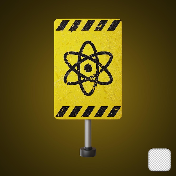 PSD hazard safety sign 3d illustration