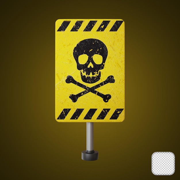 Hazard safety sign 3d illustration