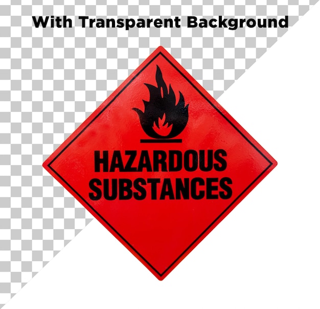 Hazardous Substance or Safety Sign Board Red Fire logo PNG PSD Isolated on Transparent Background