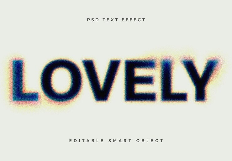 PSD hazy colour dissolving text effect mockup
