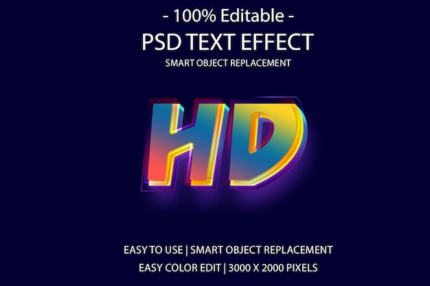 Hd bewerkbaar 3d-teksteffect