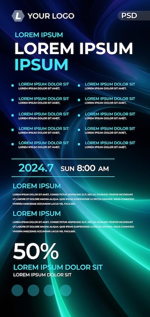 PSD hd psd layered modern technology poster template