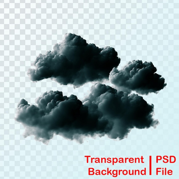 PSD hd quality transparent black cloud image