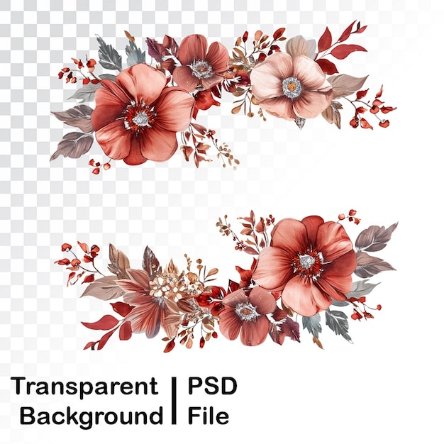 PSD hd quality transparent floral images