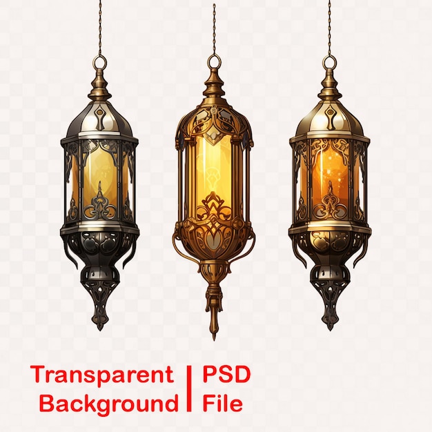 PSD hd quality transparent ramadan lantern images