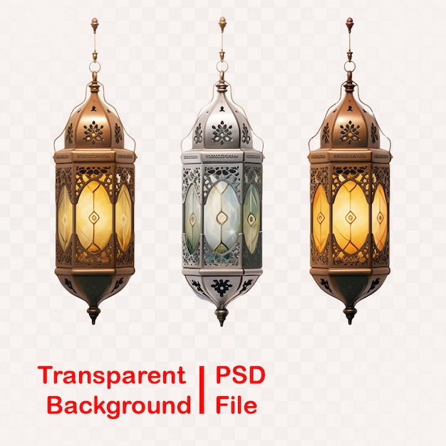 PSD hd 품질의 투명한 라마단 등불 이미지