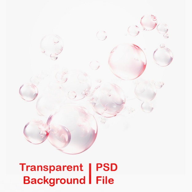 PSD hd quality transparent soap bubble images