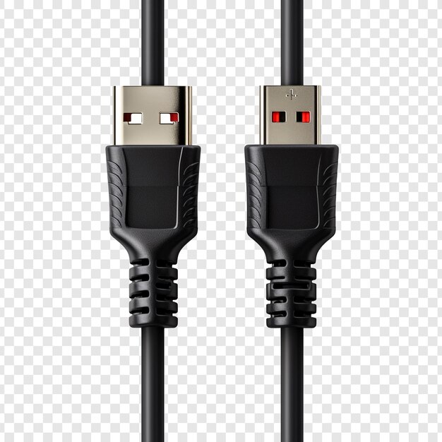 PSD hdmi cable isolated on transparent background