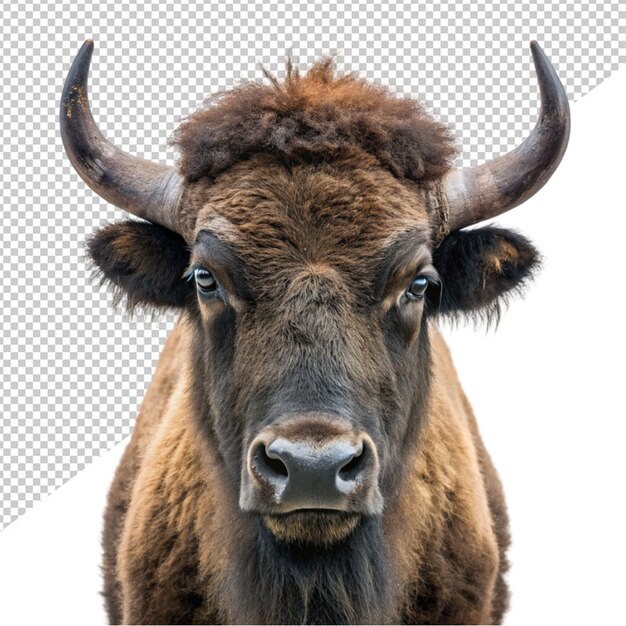 PSD head of bison on transparent background