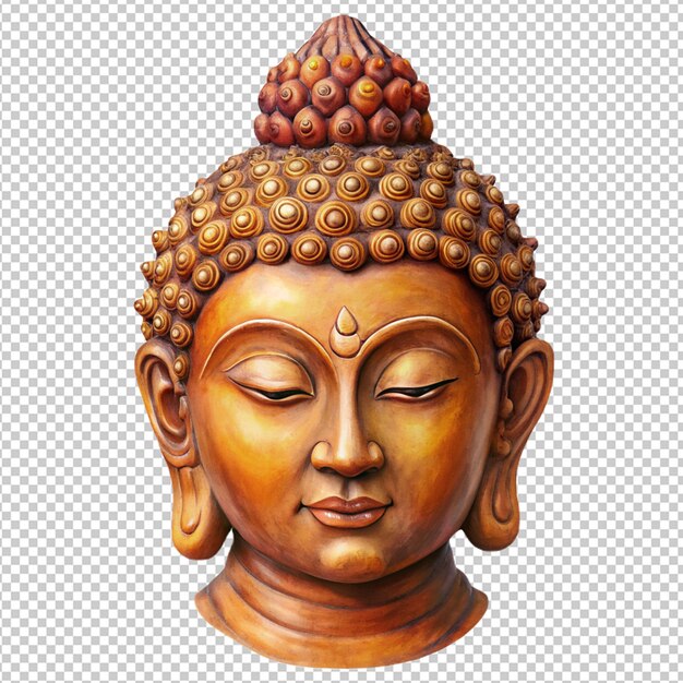 PSD head of buddha on transparent background