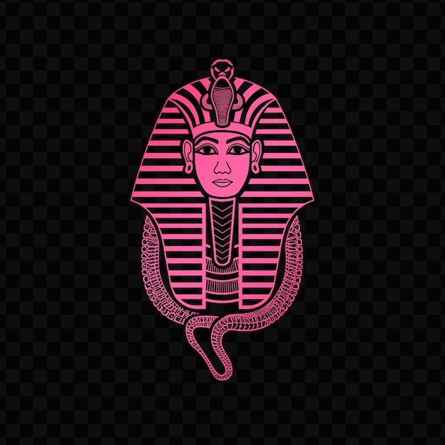 PSD the head of a queen with a red and pink striped pattern