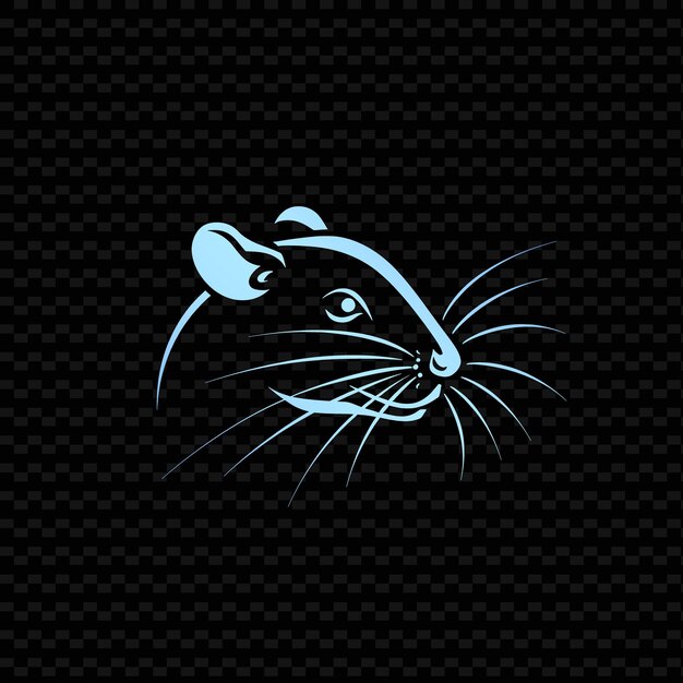 A head of a rat on a black background