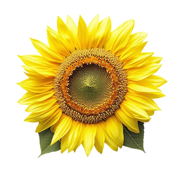 Head of sunflower isolated on transparent or white background
