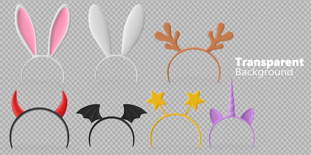 Headbands on transparent background