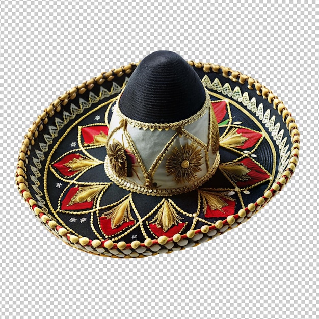 Headdress mexican sombrero mariachi musician hat on transparent background