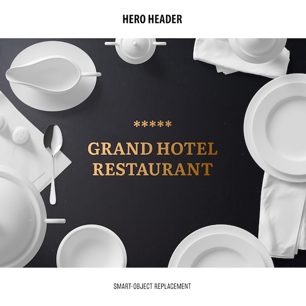 Header restaurant Mockup. 