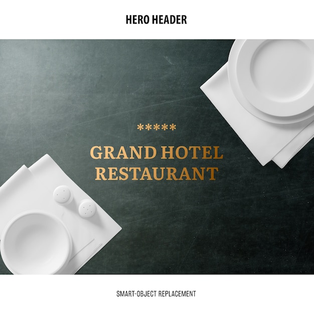 Header restaurant Mockup. 