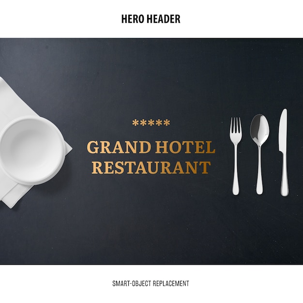 Header restaurant Mockup. 