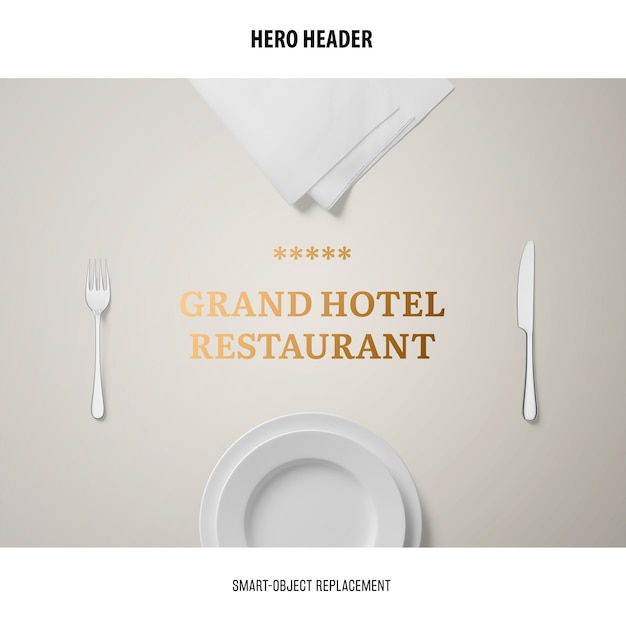 Header restaurant Mockup. 