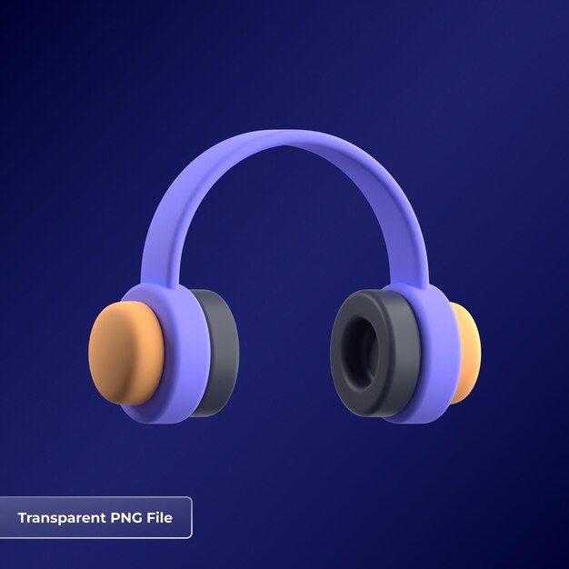 Headphone 3d icon illustration