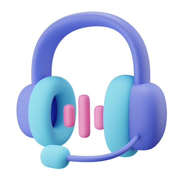 Headphone 3d icon for virtual reality